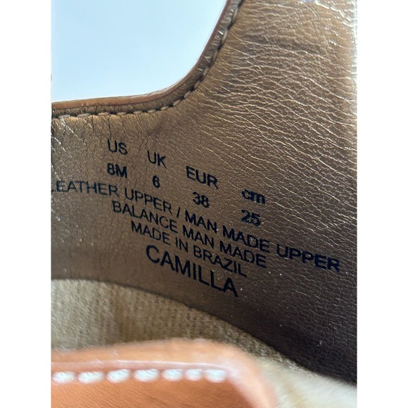 Sam Edelman Women’s Camilla Tan Wedge Leather Studded Slingback Sandals 8 - Picture 7 of 8